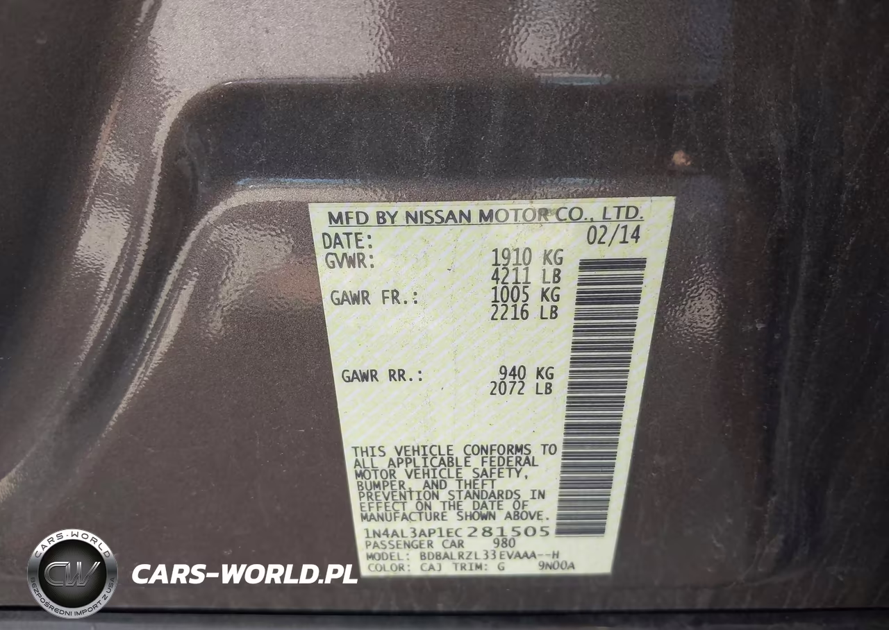 2014 Nissan Altima 2.5 S VIN:1N4AL3AP1EC281505 - 9