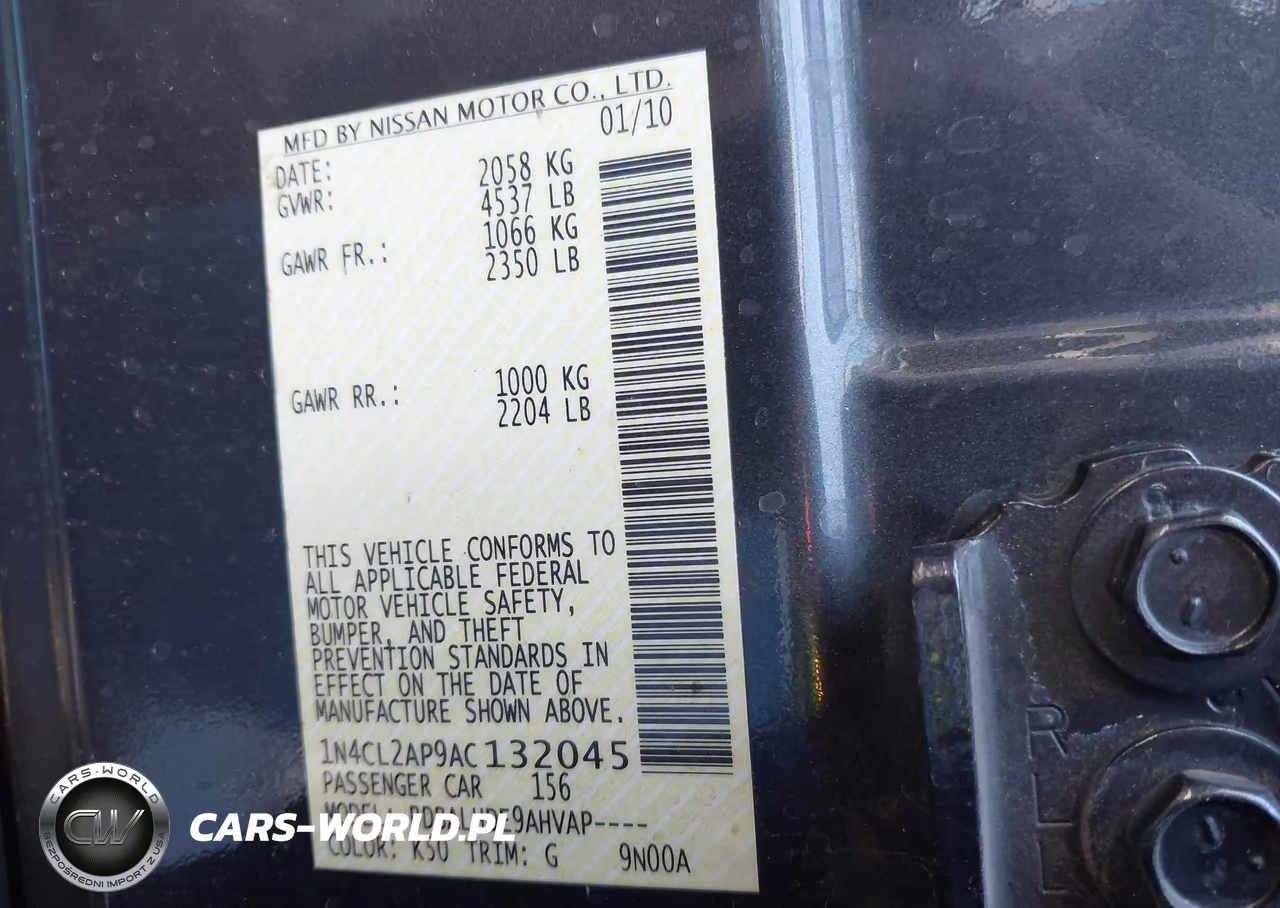 2010 Nissan Altima Hybrid VIN:1N4CL2AP9AC132045 - 9
