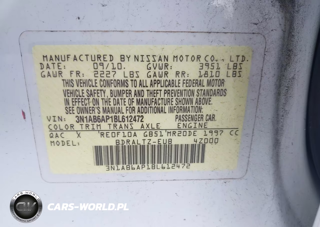 2011 Nissan Sentra 2.0S VIN:3N1AB6AP1BL612472 - 9