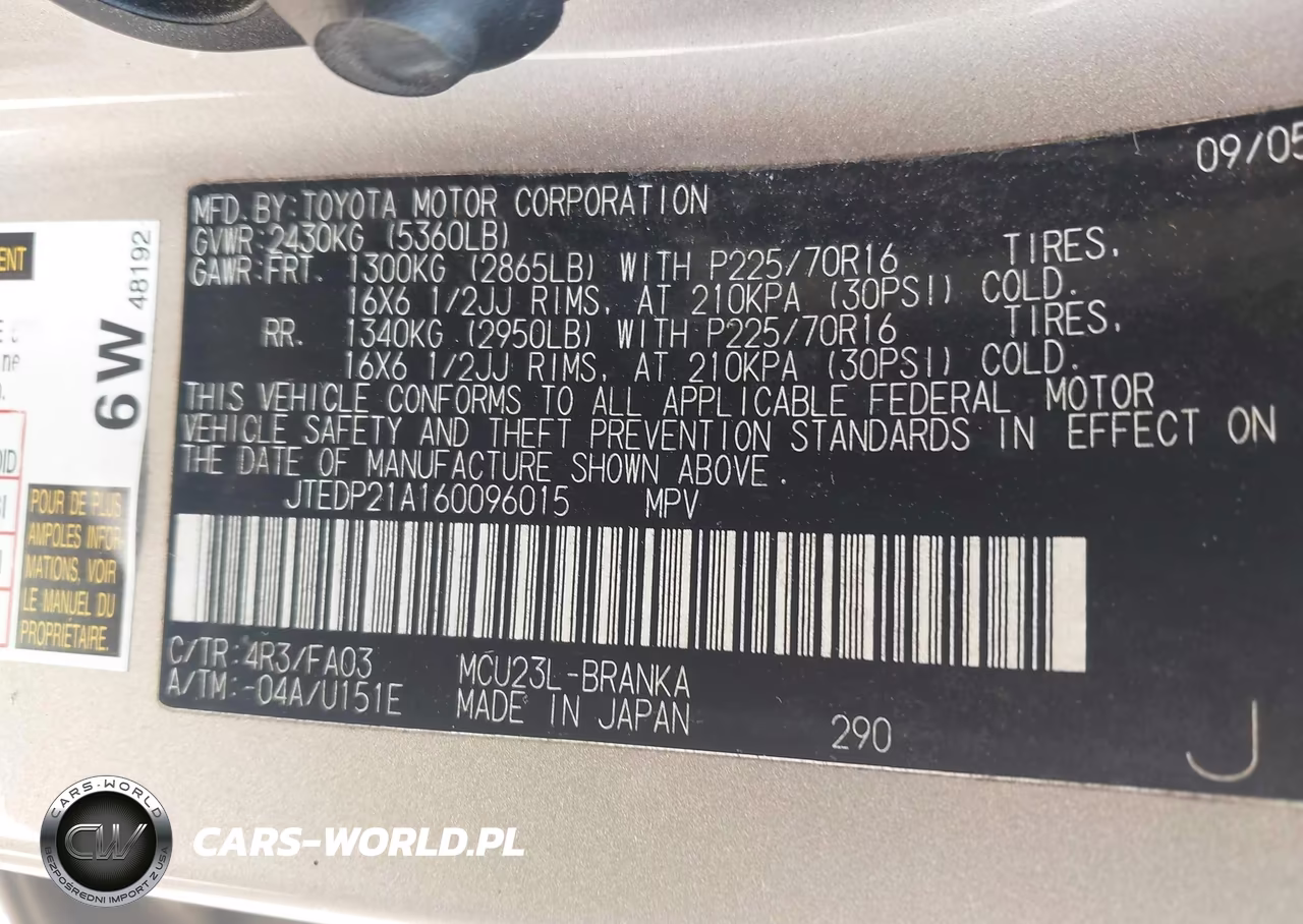 2006 Toyota Highlander V6 VIN:JTEDP21A160096015 - 9