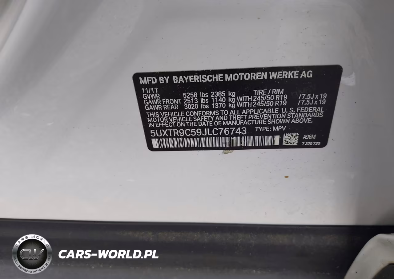 2018 BMW X3 xDrive30I VIN:5UXTR9C59JLC76743 - 9