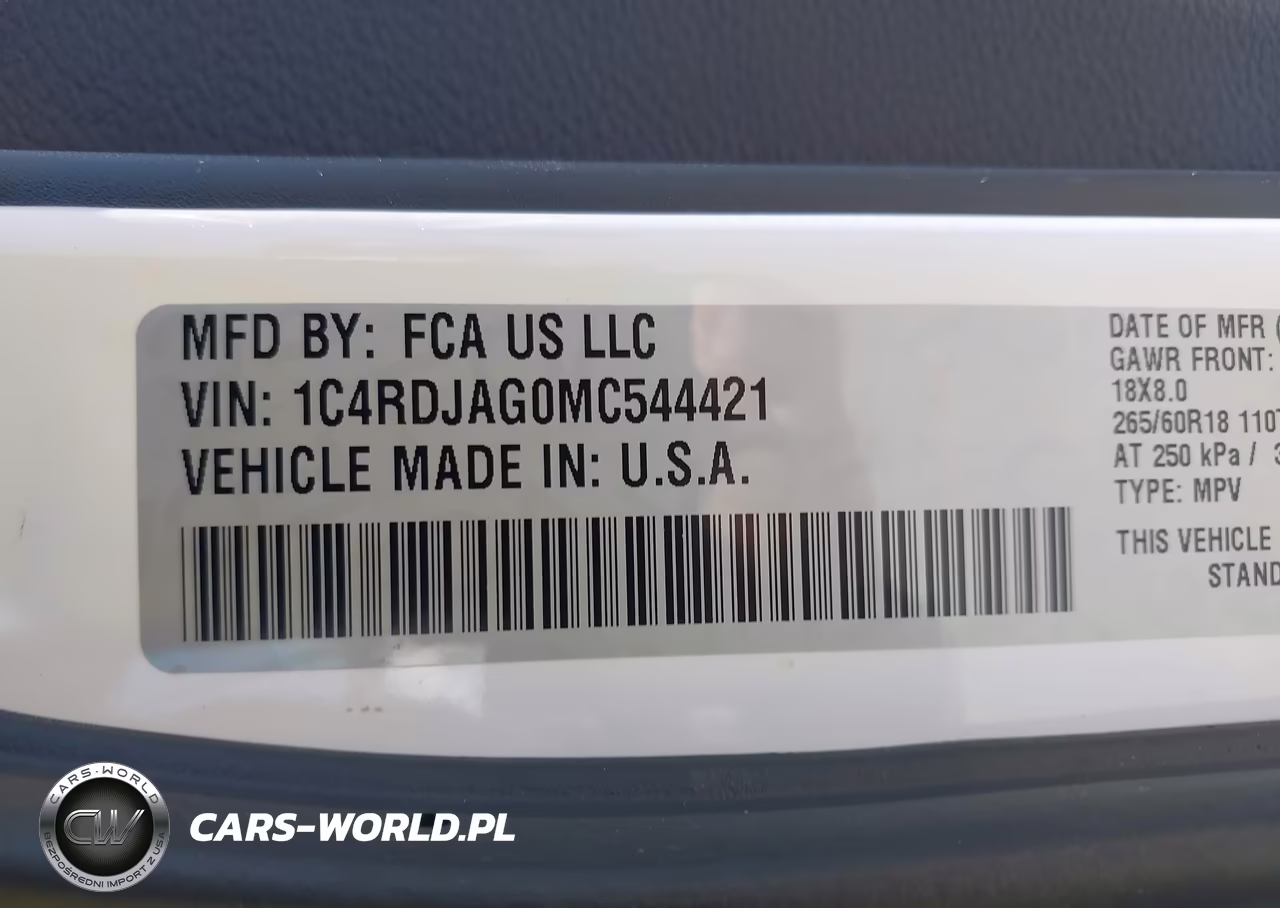 2021 Dodge Durango Sxt Plus Awd VIN:1C4RDJAG0MC544421 - 9