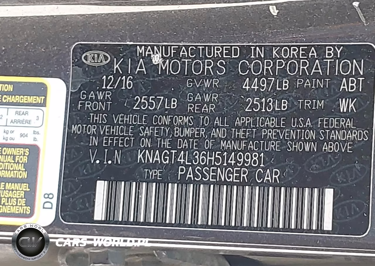 2017 Kia Optima Lx VIN:KNAGT4L36H5149981 - 9