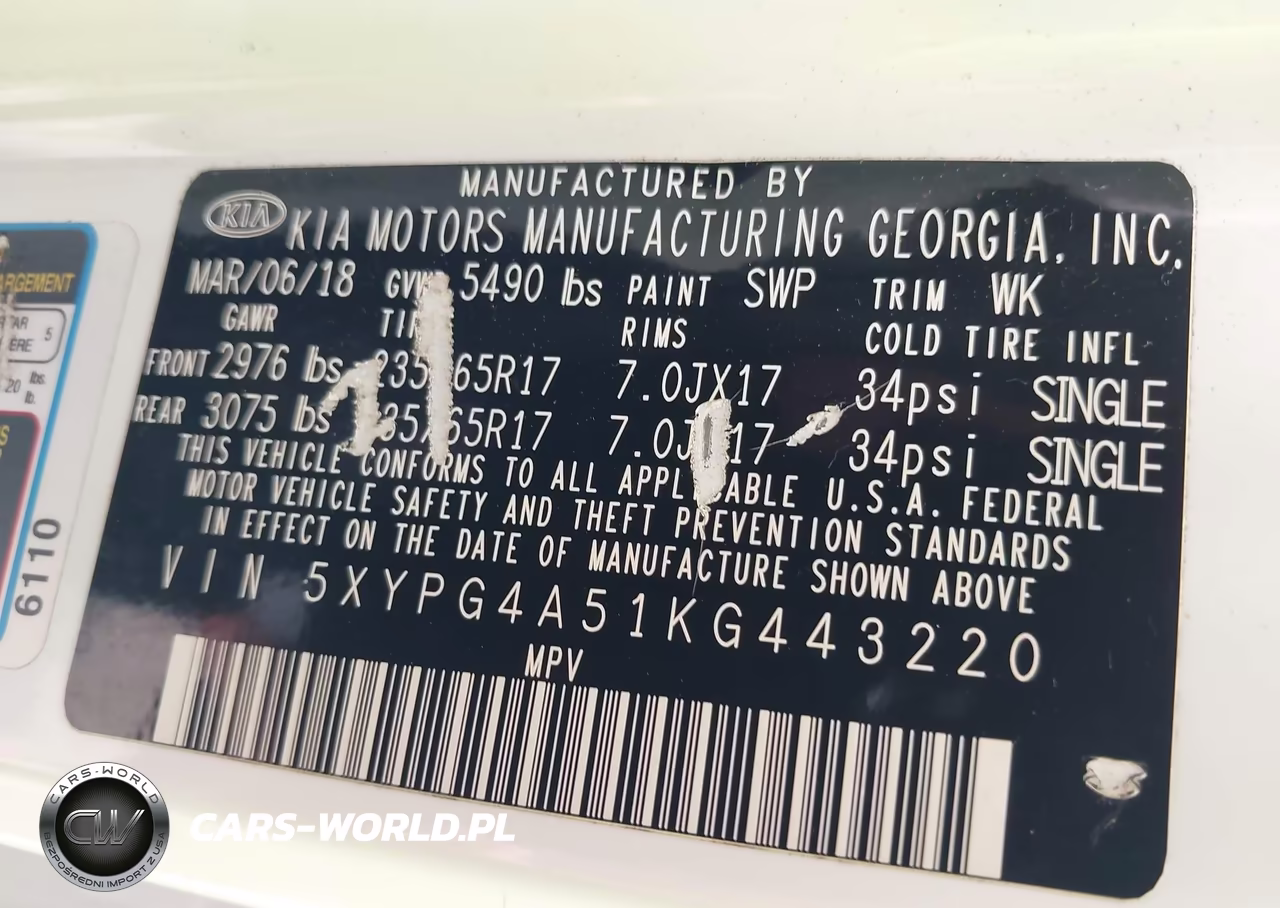 2019 Kia Sorento 3.3L Lx VIN:5XYPG4A51KG443220 - 9