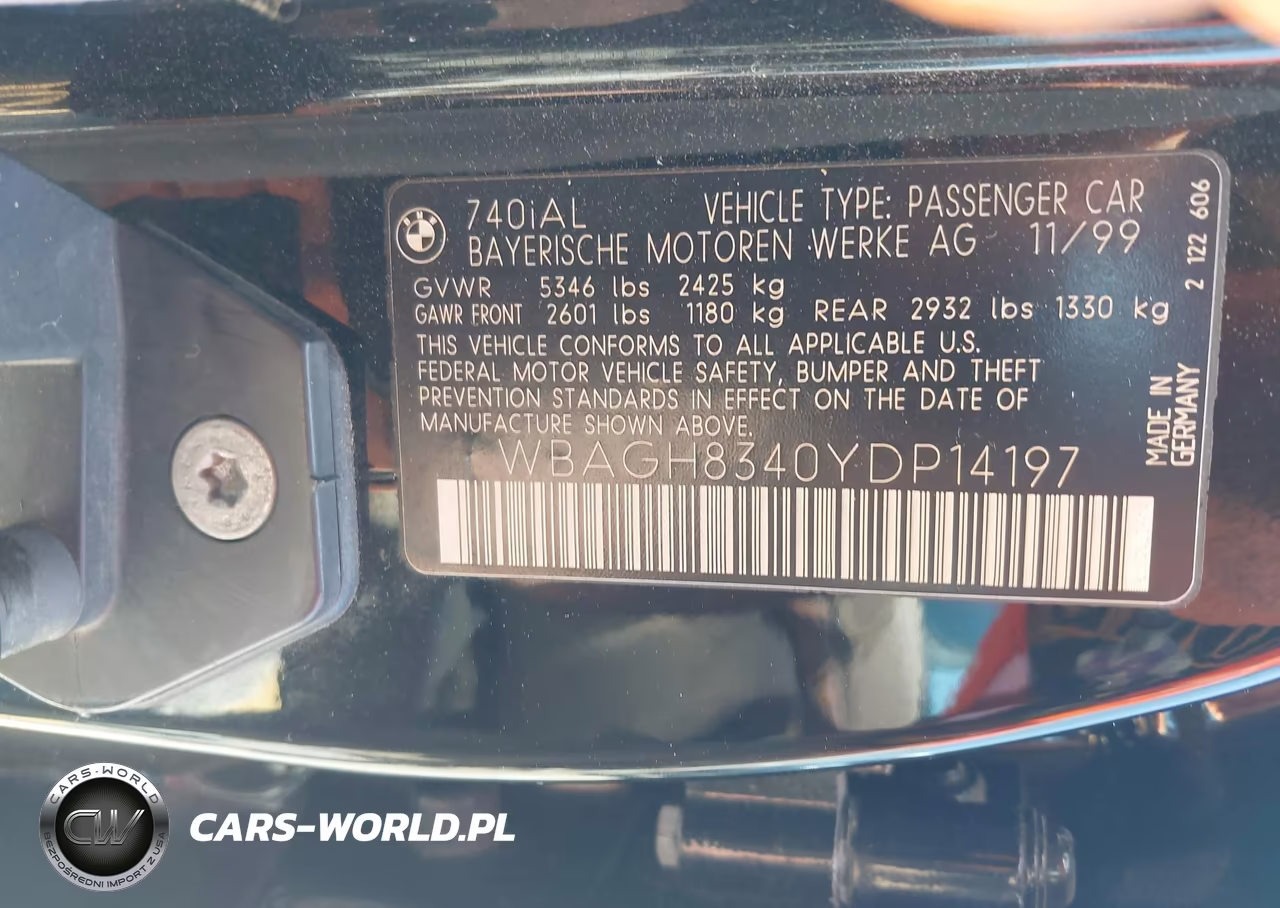 2000 BMW 740Il VIN:WBAGH8340YDP14197 - 9