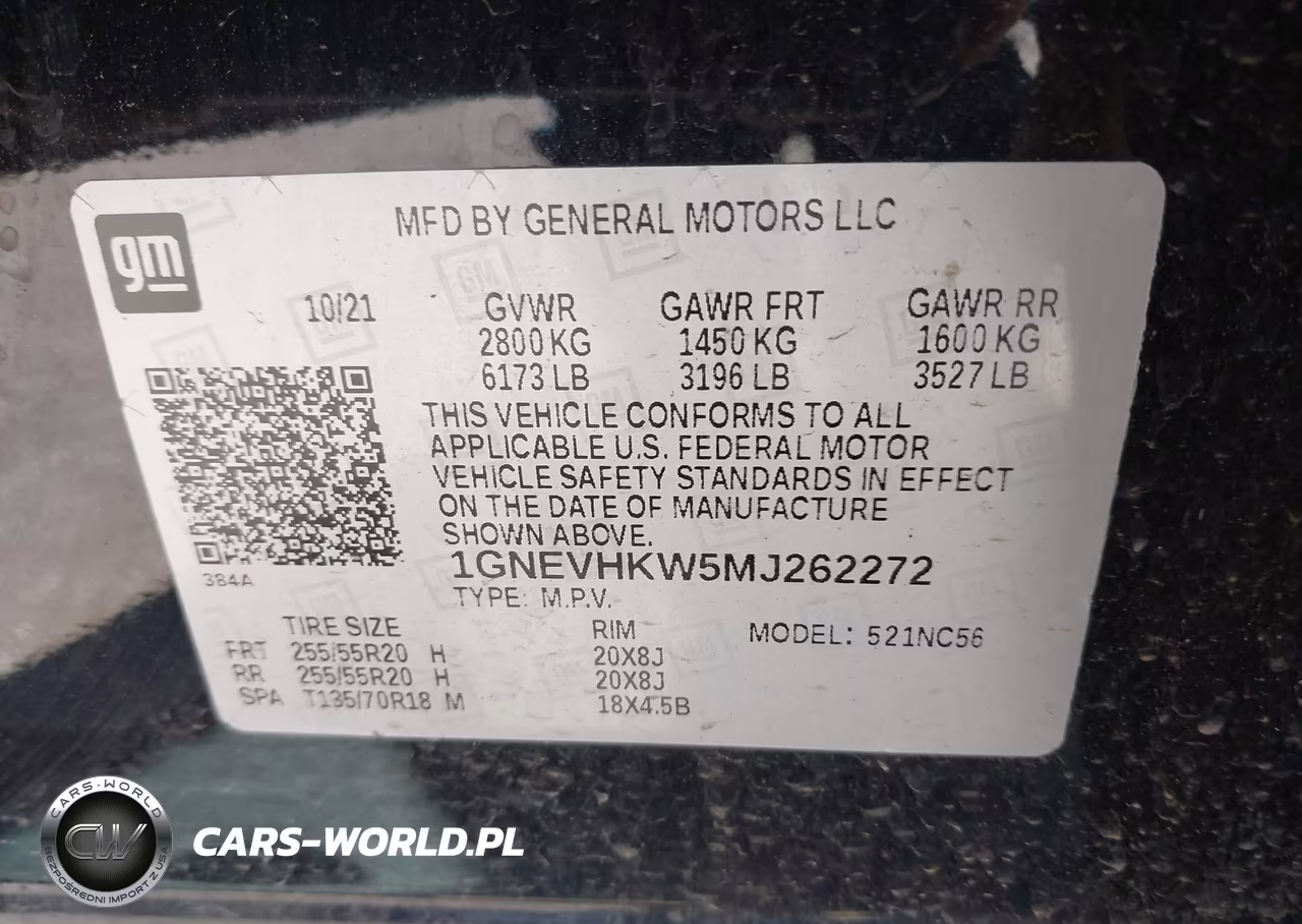 2021 Chevrolet Traverse Awd Lt Leather VIN:1GNEVHKW5MJ262272 - 9