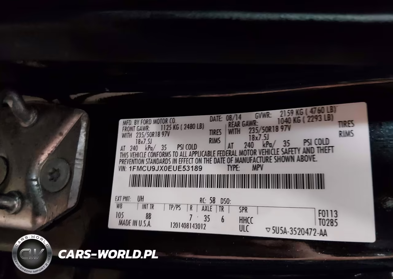 2014 Ford Escape Titanium VIN:1FMCU9JX0EUE53189 - 9