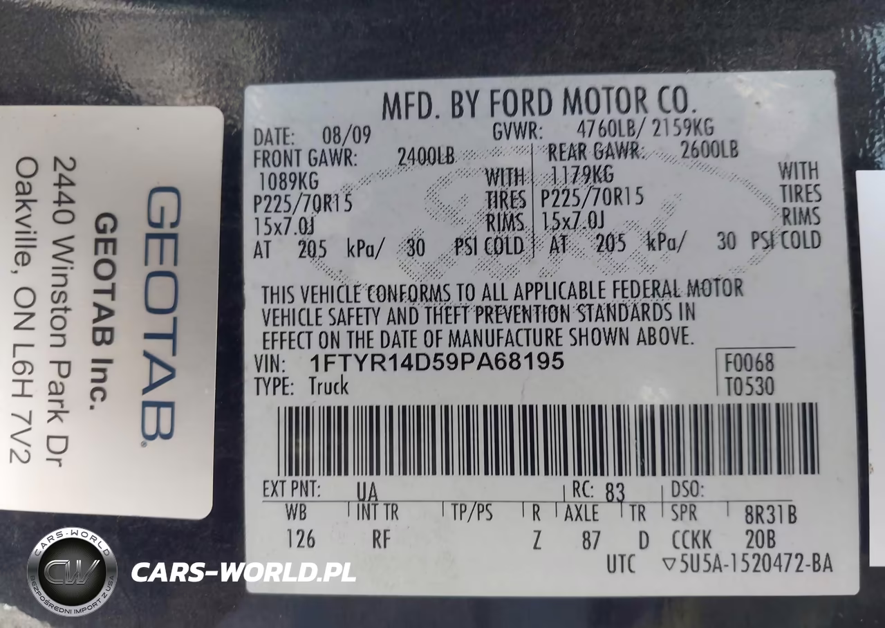 2009 Ford Ranger Xl-Xlt VIN:1FTYR14D59PA68195 - 9