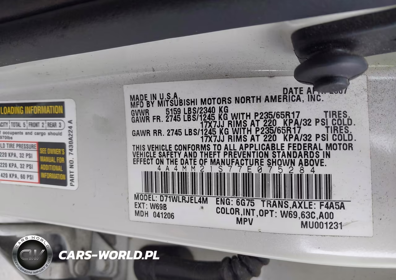 2007 Mitsubishi Endeavor Ls VIN:4A4MM21S77E075284 - 9