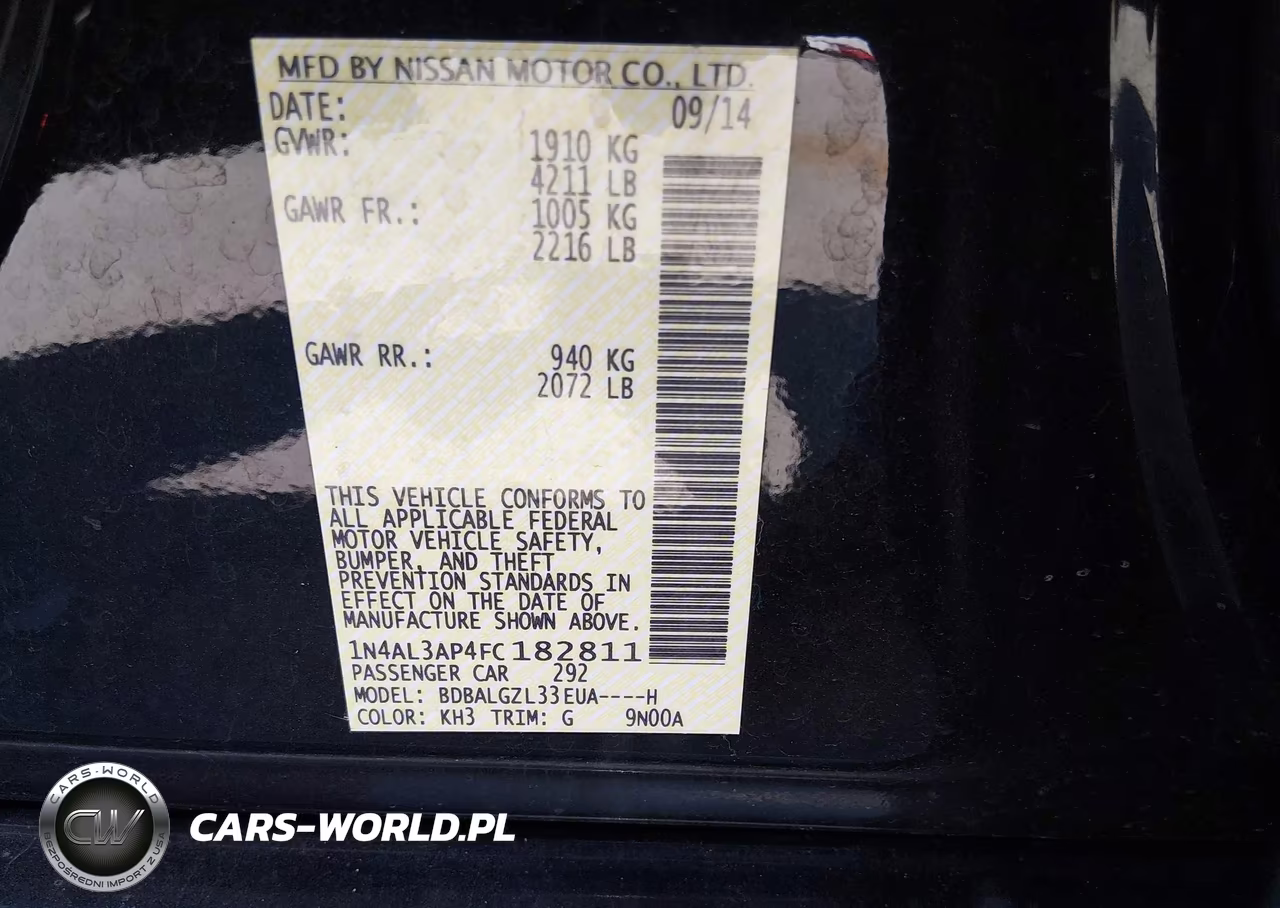 2015 Nissan Altima 2.5 S VIN:1N4AL3AP4FC182811 - 9