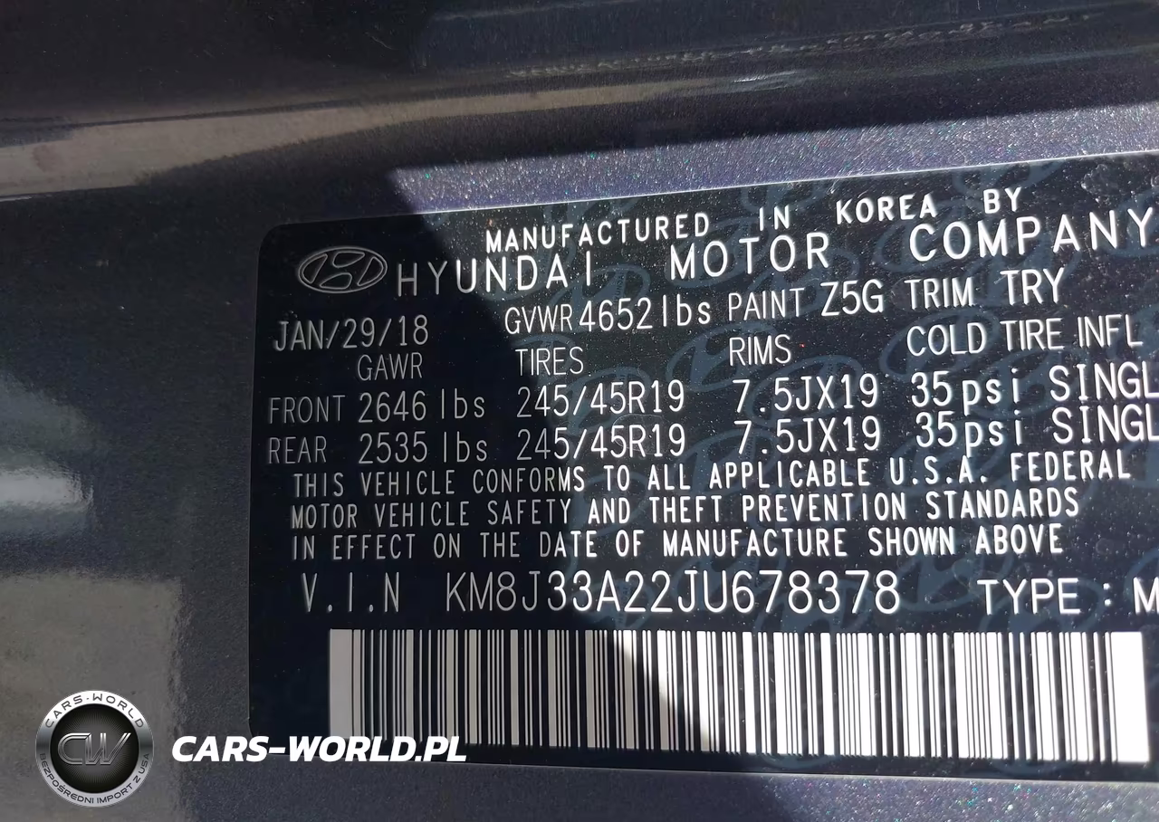 2018 Hyundai Tucson Limited VIN:KM8J33A22JU678378 - 9