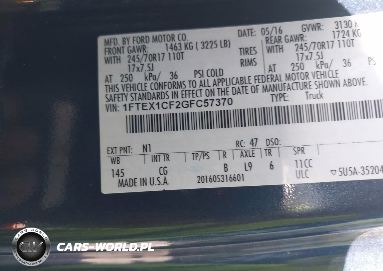 2016 Ford F-150 Xl VIN:1FTEX1CF2GFC57370 - 9