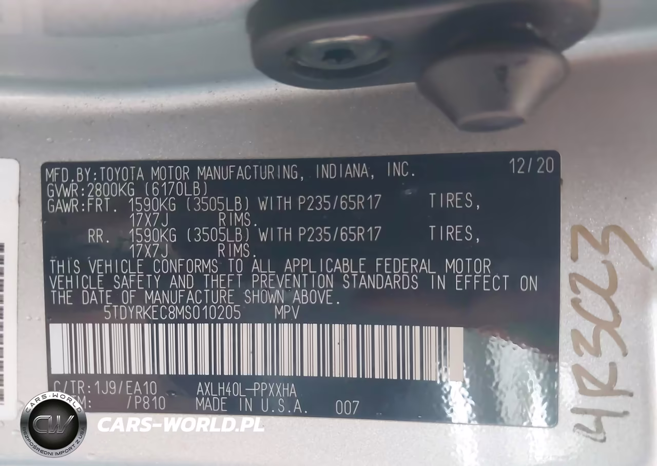 2021 Toyota Sienna Xle VIN:5TDYRKEC8MS010205 - 9