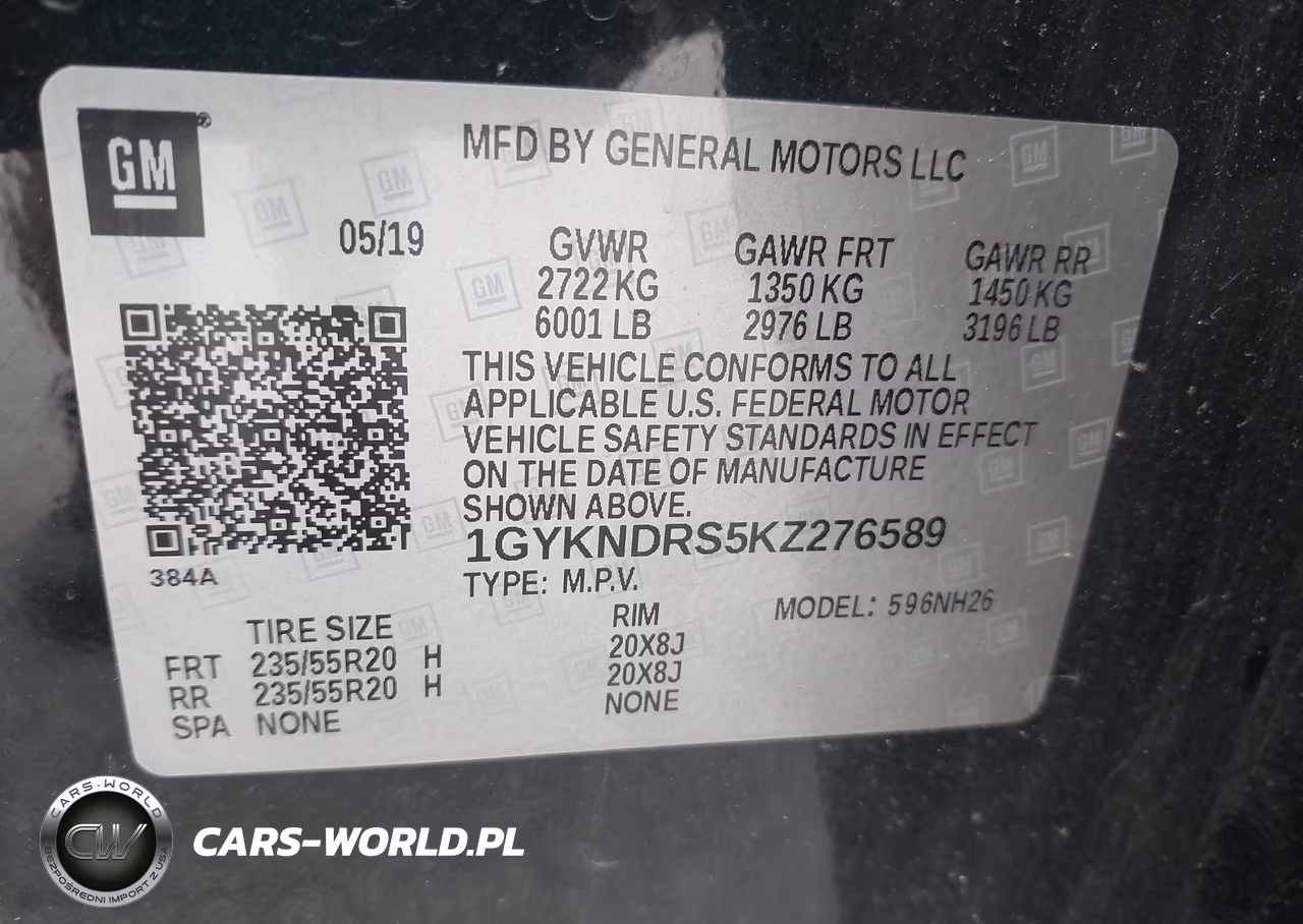 2019 Cadillac Xt5 Luxury VIN:1GYKNDRS5KZ276589 - 9