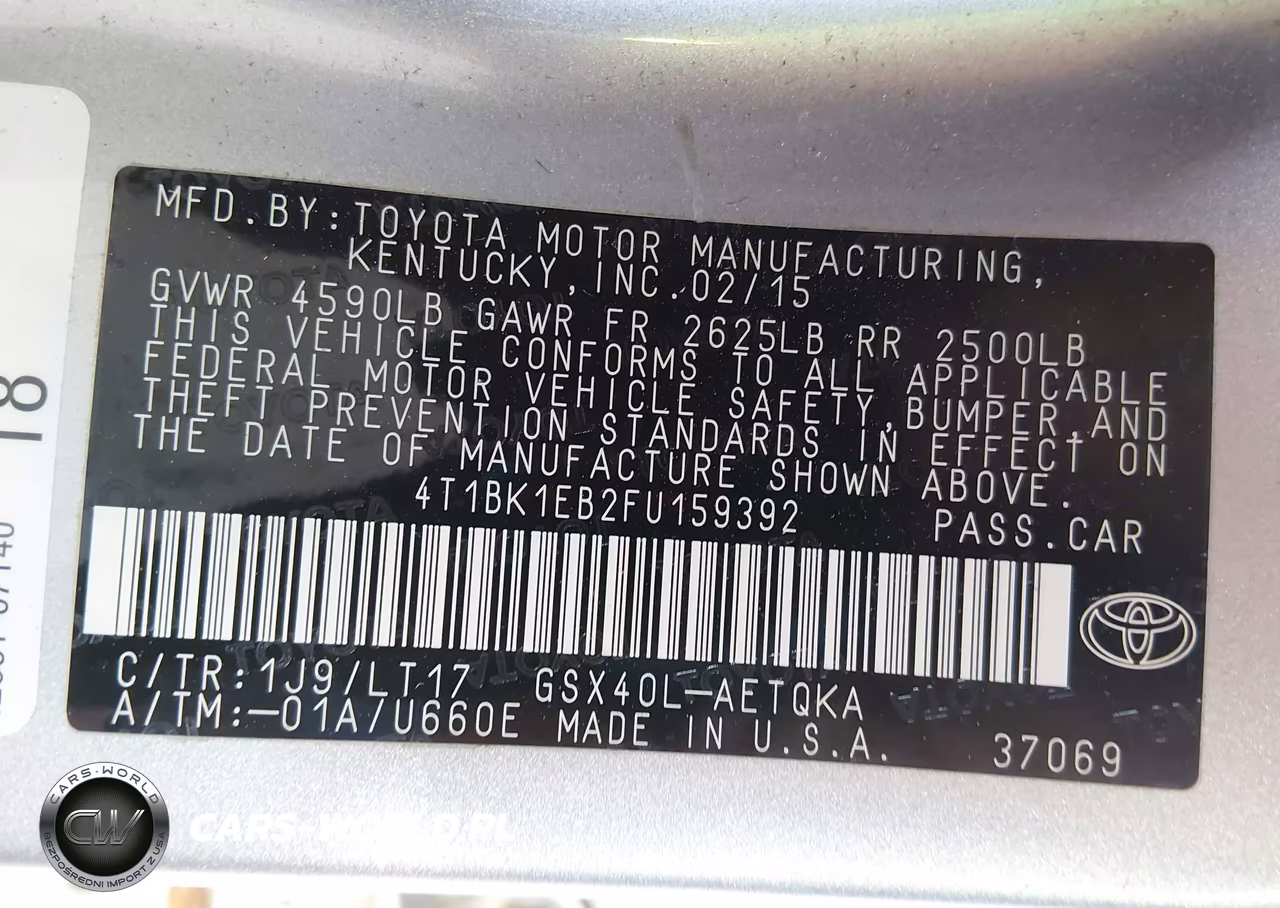 2015 Toyota Avalon Xle Touring VIN:4T1BK1EB2FU159392 - 9