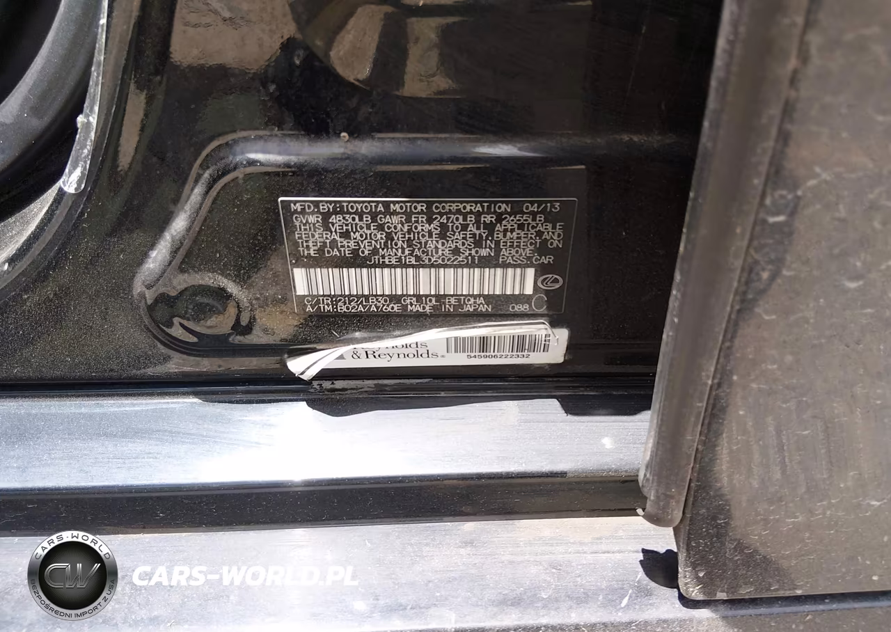 2013 Lexus Gs 350 VIN:JTHBE1BL3D5022511 - 9