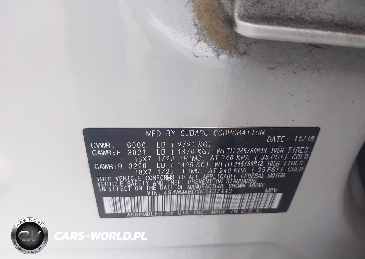 2019 Subaru Ascent Premium VIN:4S4WMABDXK3437442 - 9