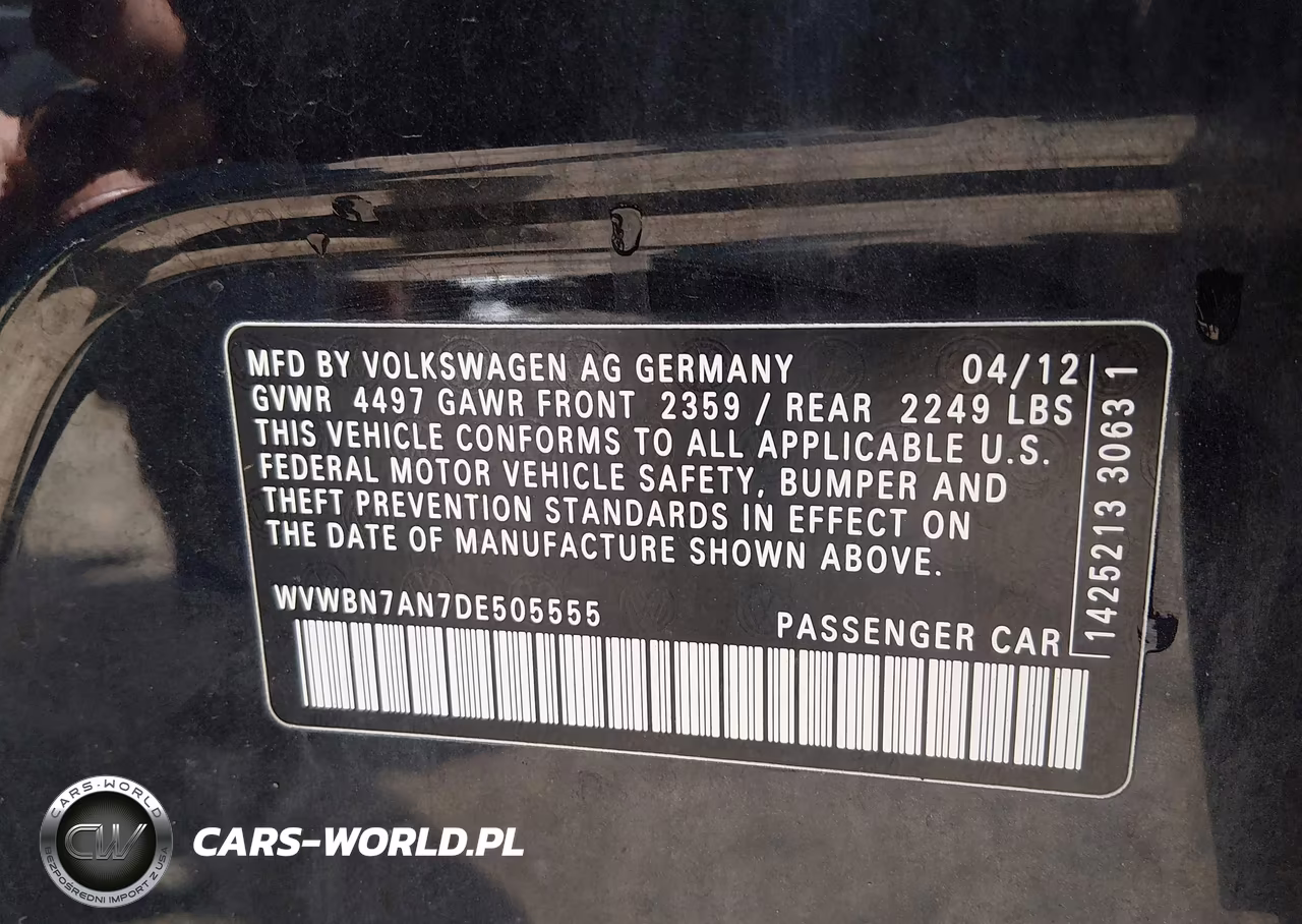 2013 Volkswagen Cc 2.0T Sport Plus VIN:WVWBN7AN7DE505555 - 9