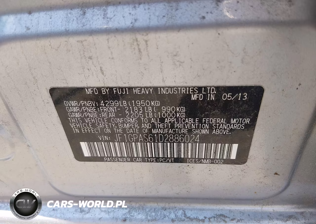 2013 Subaru Impreza 2.0I Sport Limited VIN:JF1GPAS61D2886024 - 9