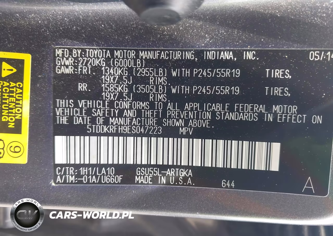 2014 Toyota Highlander Limited V6 VIN:5TDDKRFH9ES047223 - 9