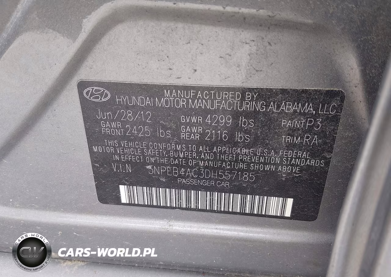 2013 Hyundai Sonata Gls VIN:5NPEB4AC3DH557185 - 9
