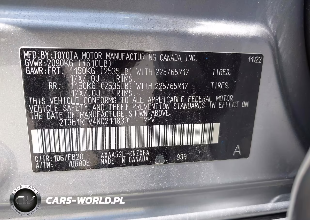 2022 Toyota Rav4 Le VIN:2T3H1RFV4NC211830 - 9