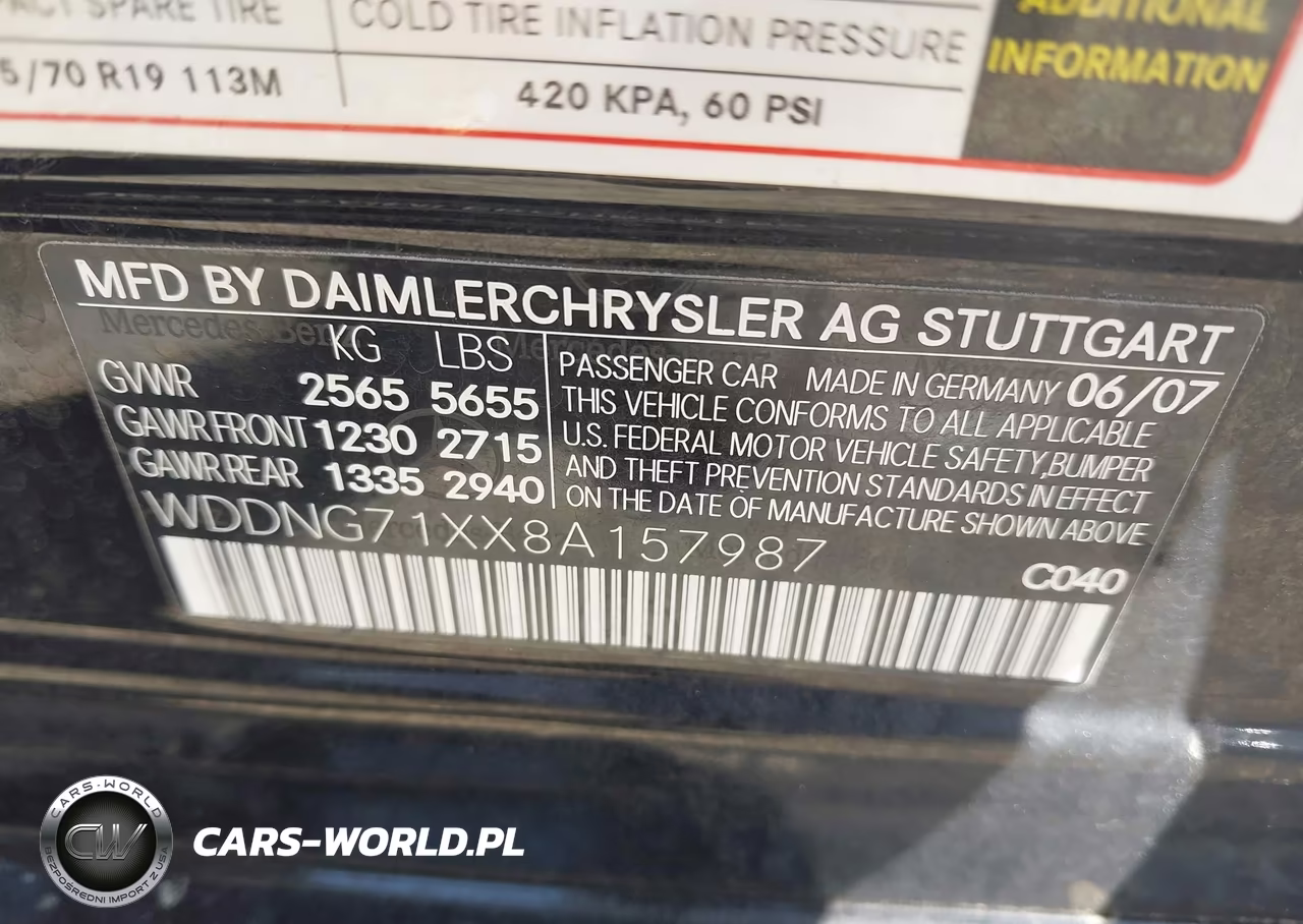 2008 Mercedes-Benz S 550 VIN:WDDNG71XX8A157987 - 9