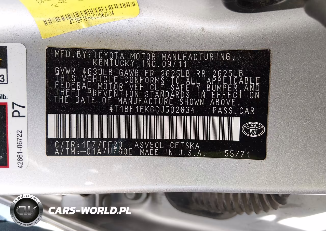 2012 Toyota Camry Se VIN:4T1BF1FK6CU502834 - 9