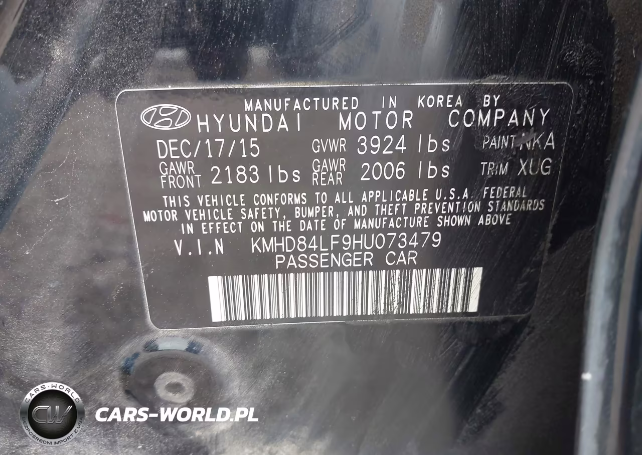 2017 Hyundai Elantra Limited VIN:KMHD84LF9HU073479 - 9