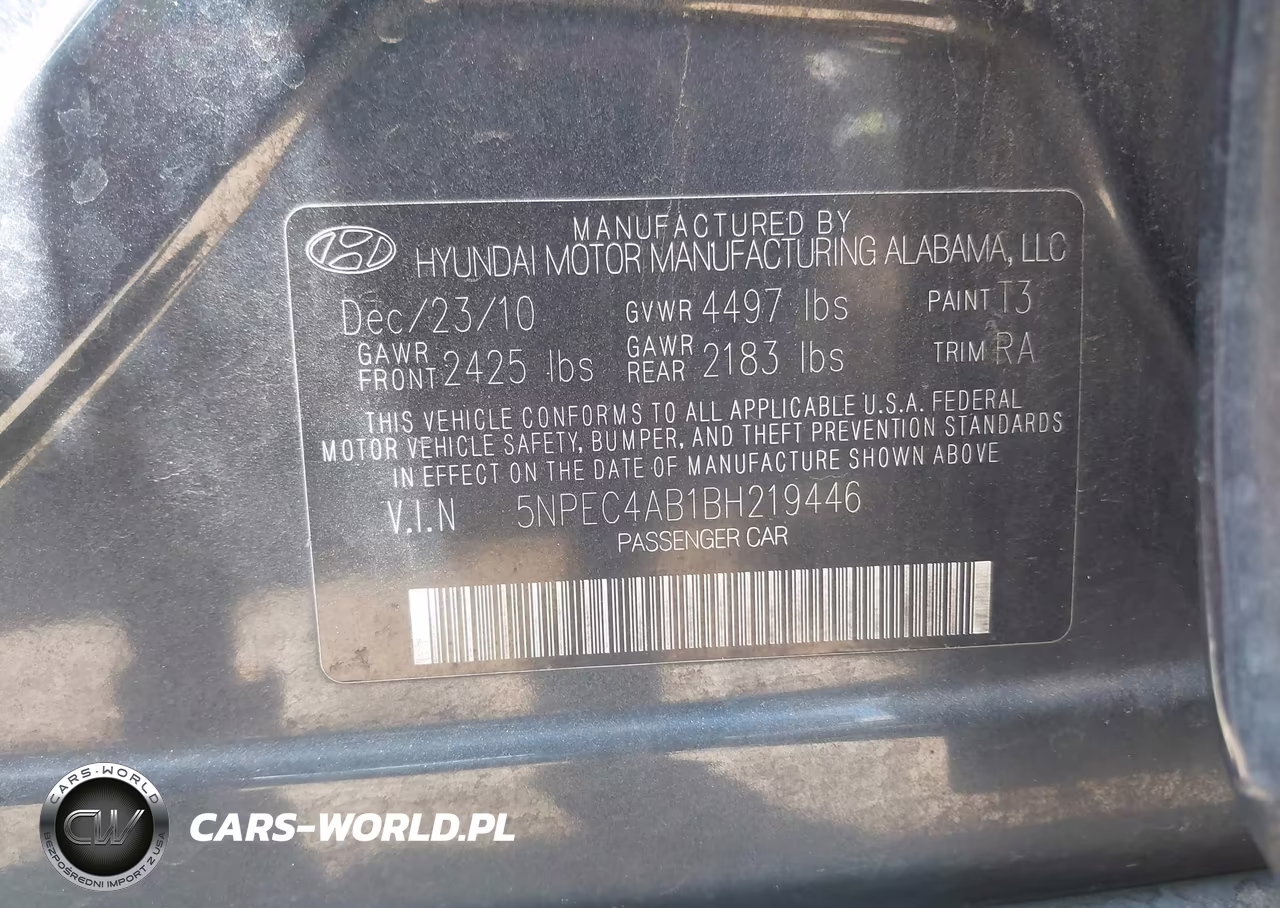 2011 Hyundai Sonata Se 2.0T VIN:5NPEC4AB1BH219446 - 9