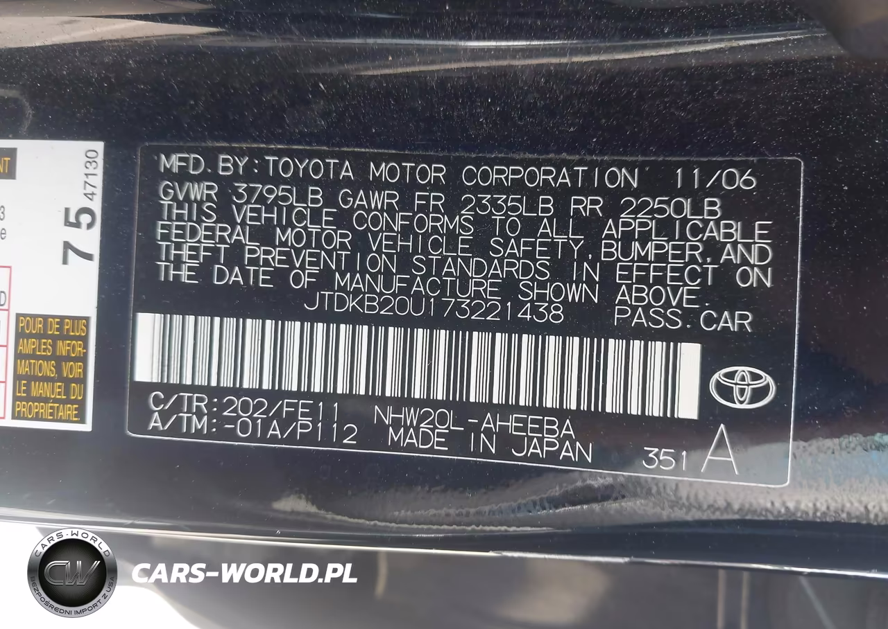 2007 Toyota Prius VIN:JTDKB20U173221438 - 9