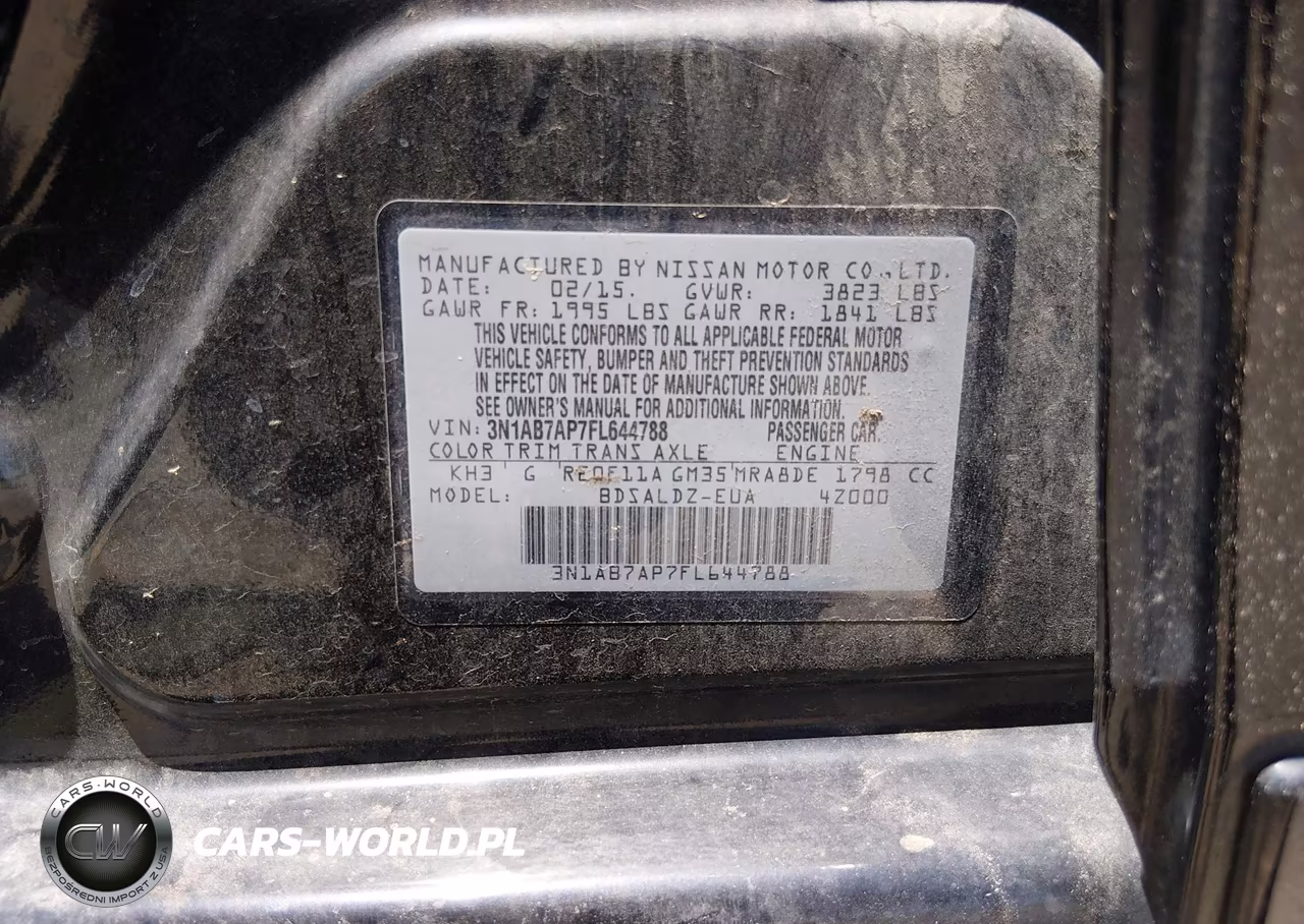 2015 Nissan Sentra Sv VIN:3N1AB7AP7FL644788 - 9