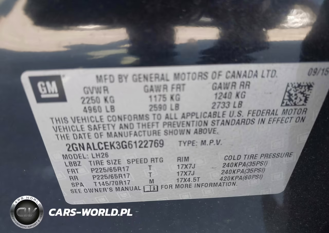 2016 Chevrolet Equinox Lt VIN:2GNALCEK3G6122769 - 9
