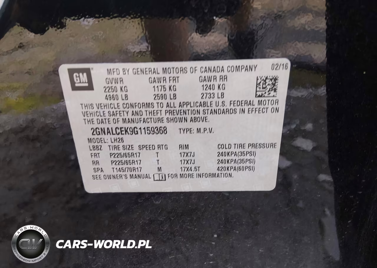 2016 Chevrolet Equinox Lt VIN:2GNALCEK9G1159368 - 9