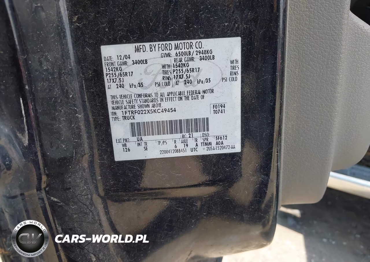 2005 Ford F-150 Stx-Xlt VIN:1FTRF022X5KC49454 - 9