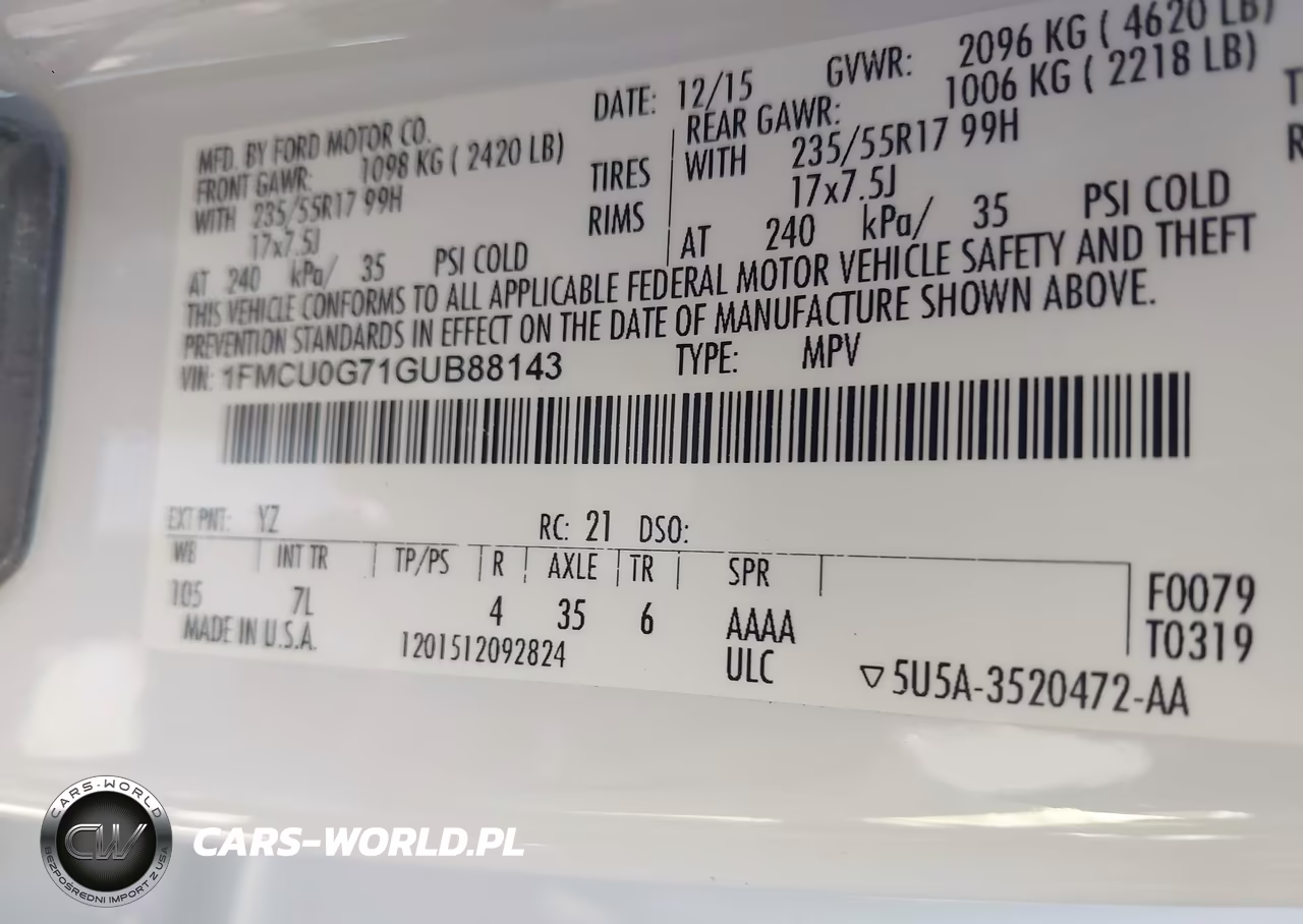 2016 Ford Escape Se VIN:1FMCU0G71GUB88143 - 9