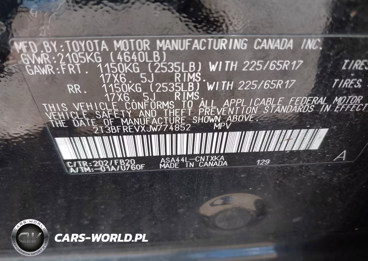2018 Toyota Rav4 Le VIN:2T3BFREVXJW774852 - 9