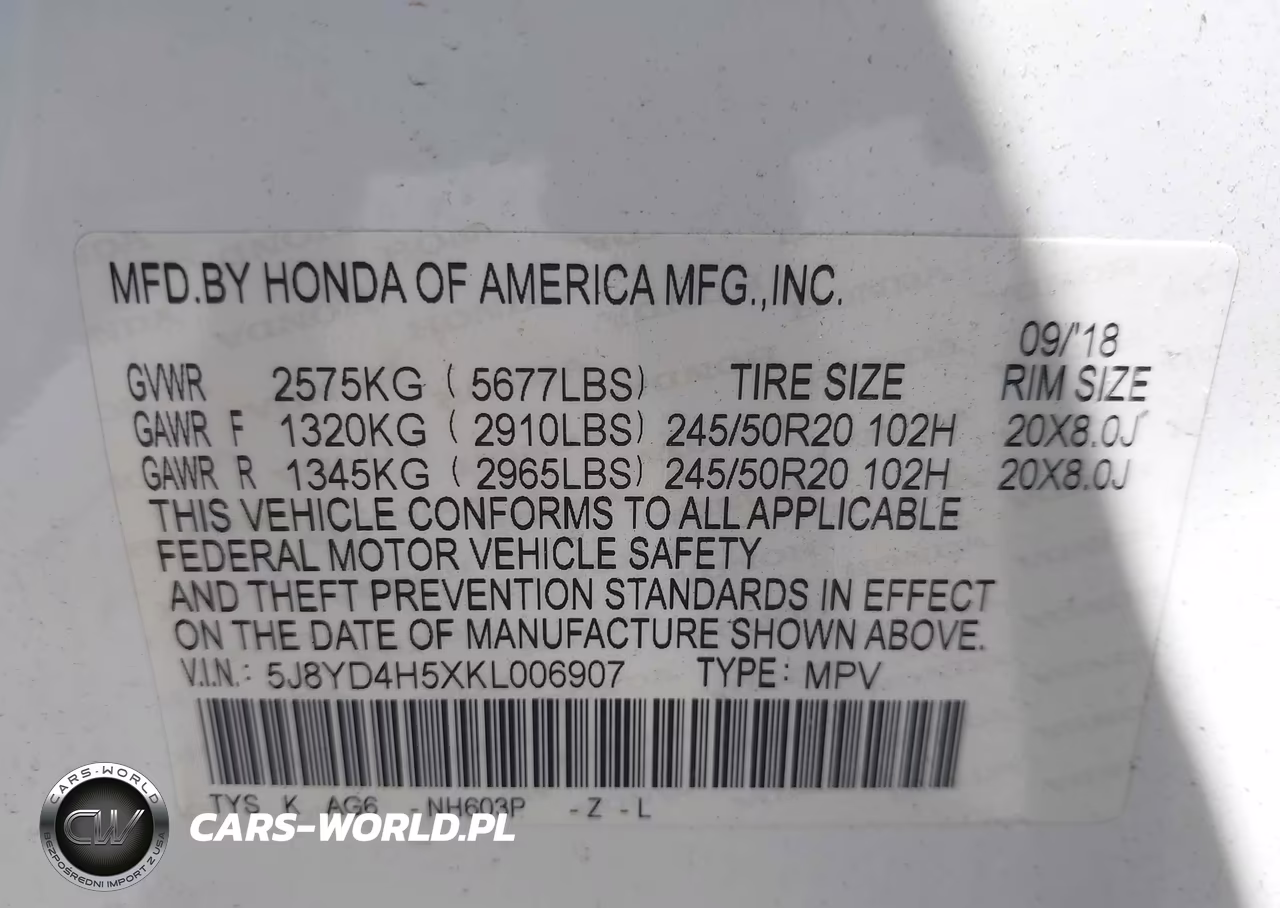 2019 Acura Mdx Tech Pkg VIN:5J8YD4H5XKL006907 - 9