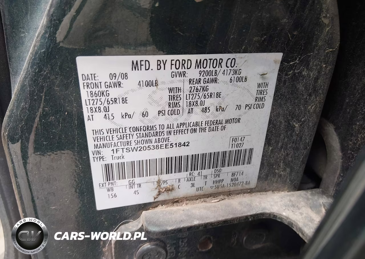 2008 Ford F-250 Lariat VIN:1FTSW20538EE51842 - 9
