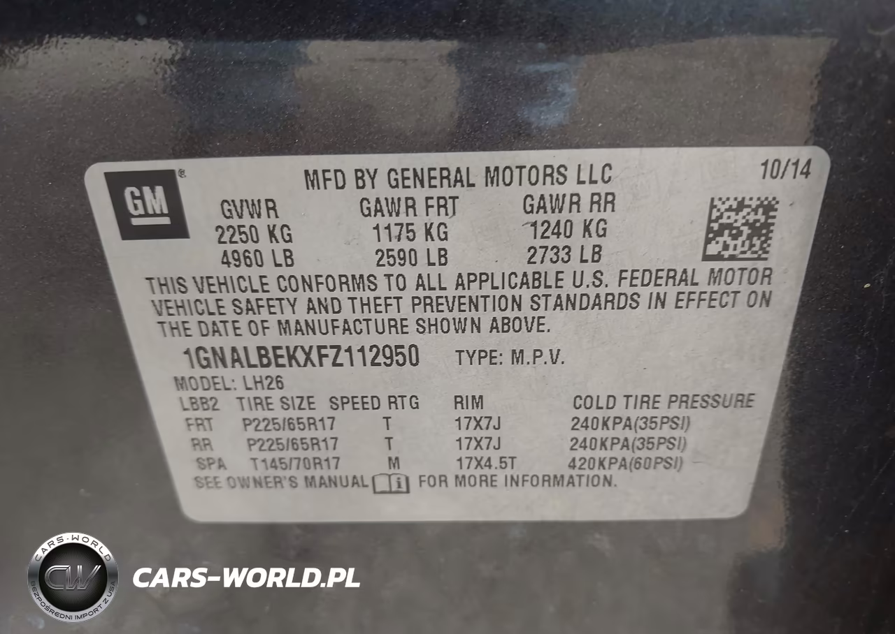 2015 Chevrolet Equinox Lt VIN:1GNALBEKXFZ112950 - 9