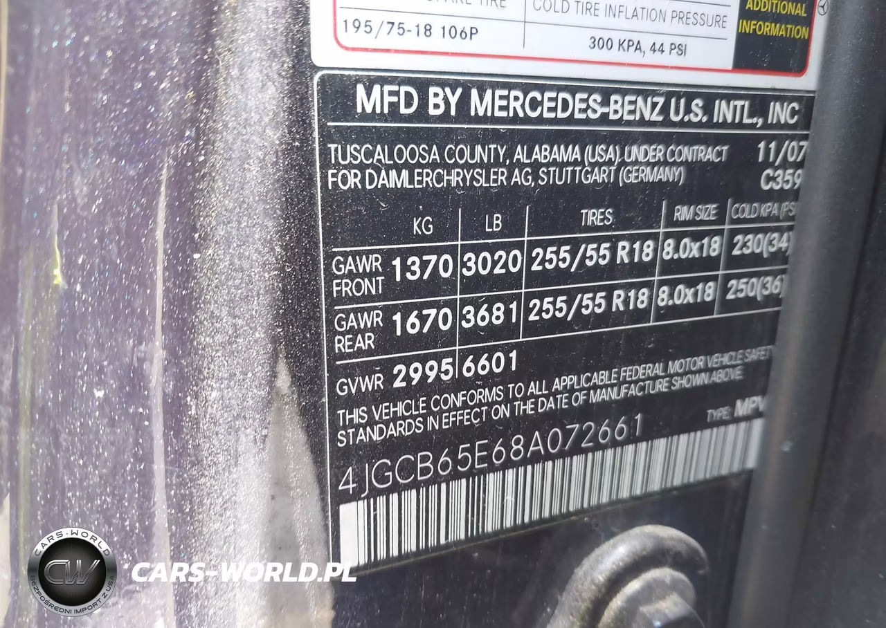 2008 Mercedes-Benz R-Class 3.5L VIN:4JGCB65E68A072661 - 9