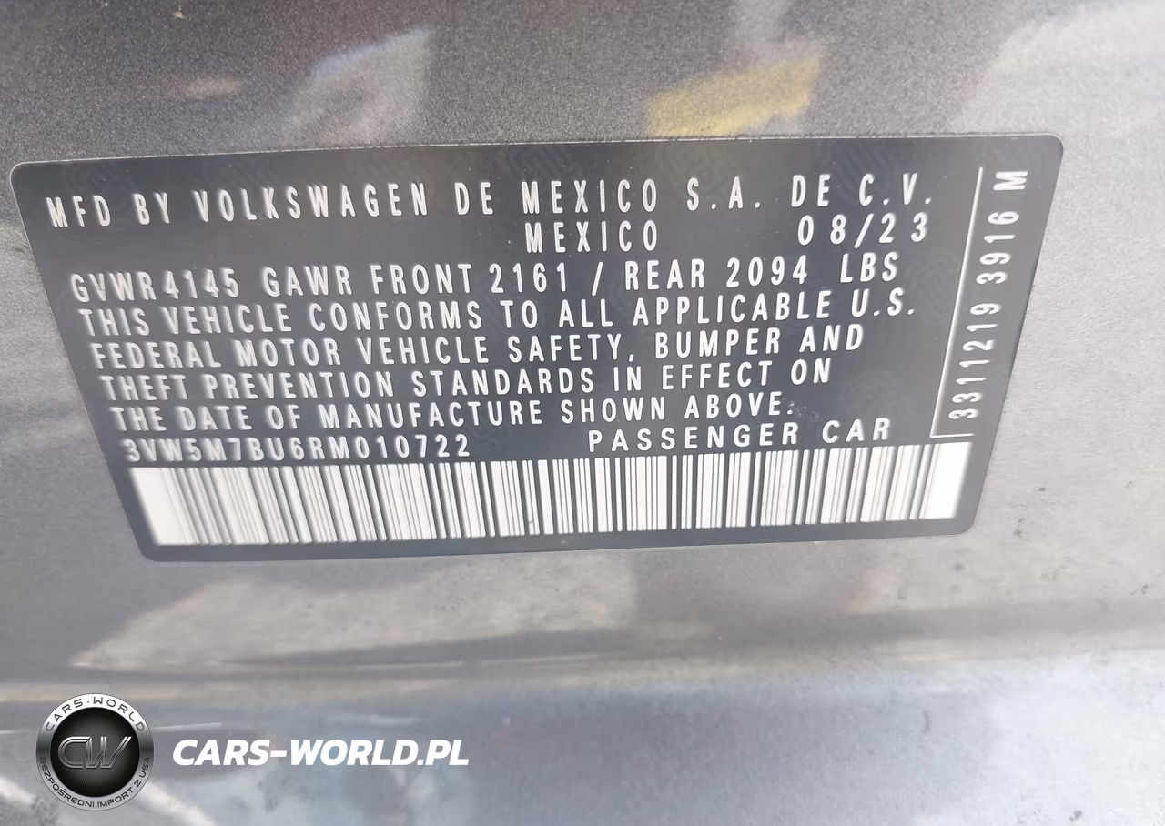 2024 Volkswagen Jetta 1.5T S VIN:3VW5M7BU6RM010722 - 9