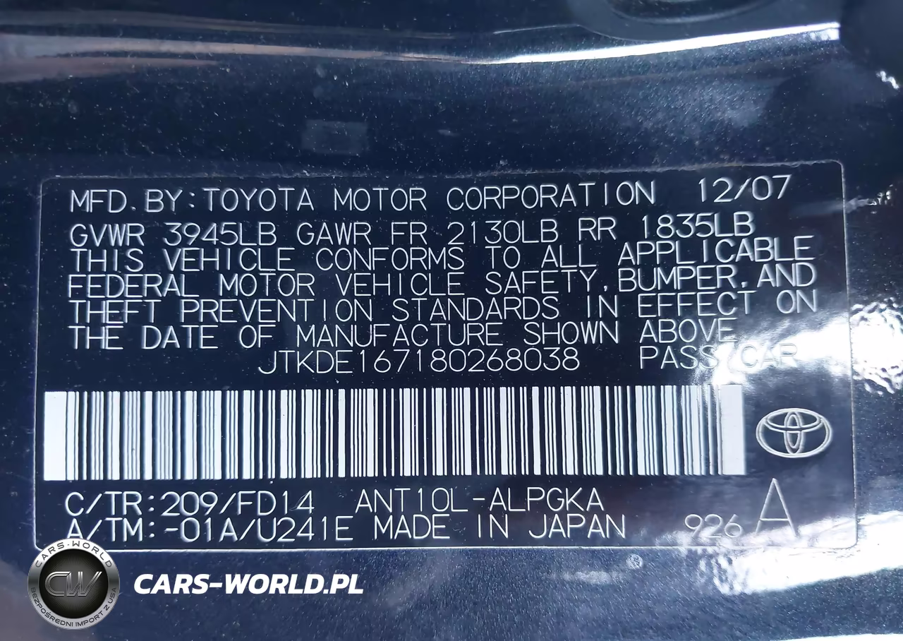 2008 Scion Tc VIN:JTKDE167180268038 - 9