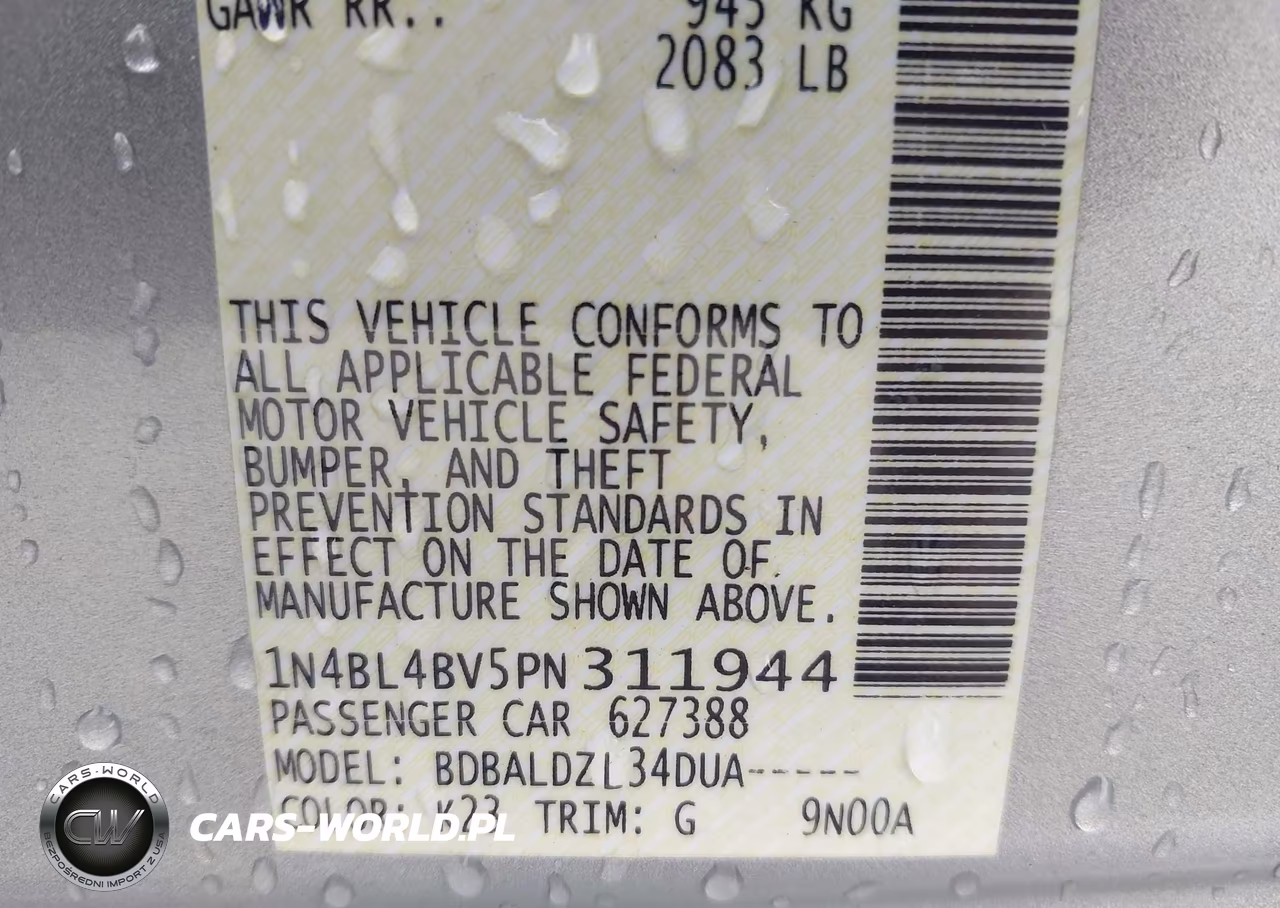 2023 Nissan Altima S Fwd VIN:1N4BL4BV5PN311944 - 9