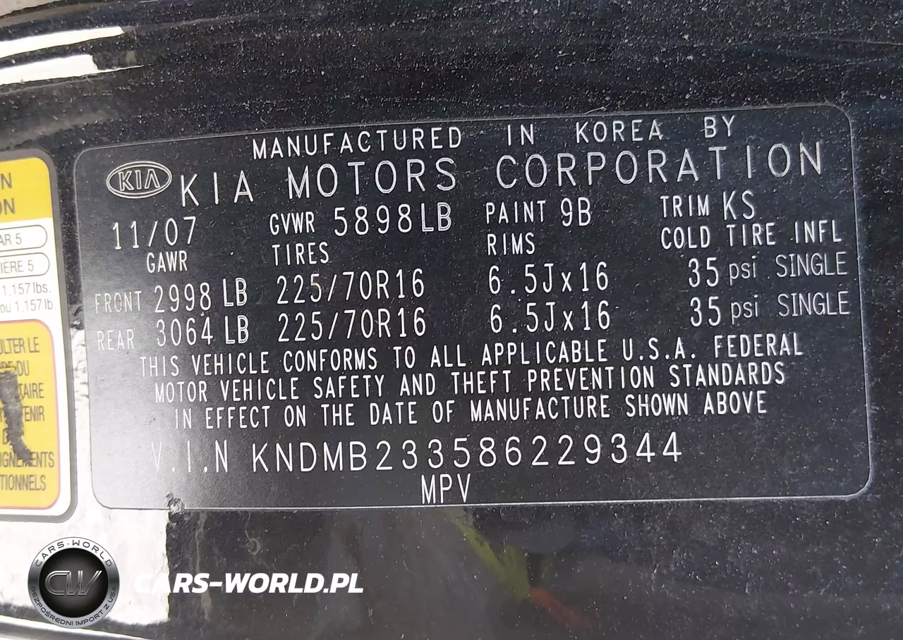 2008 Kia Sedona Lx VIN:KNDMB233586229344 - 9