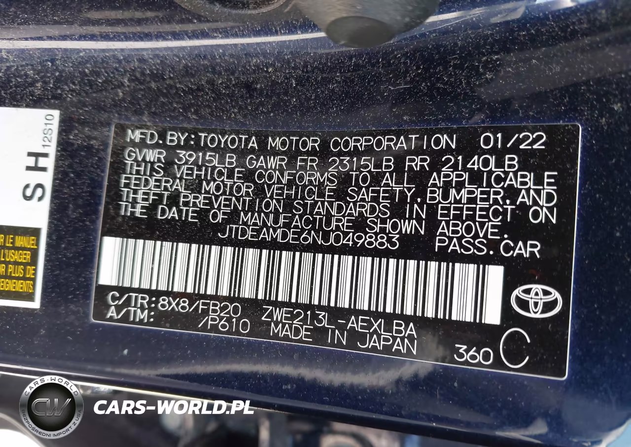 2022 Toyota Corolla Hybrid Le VIN:JTDEAMDE6NJ049883 - 9