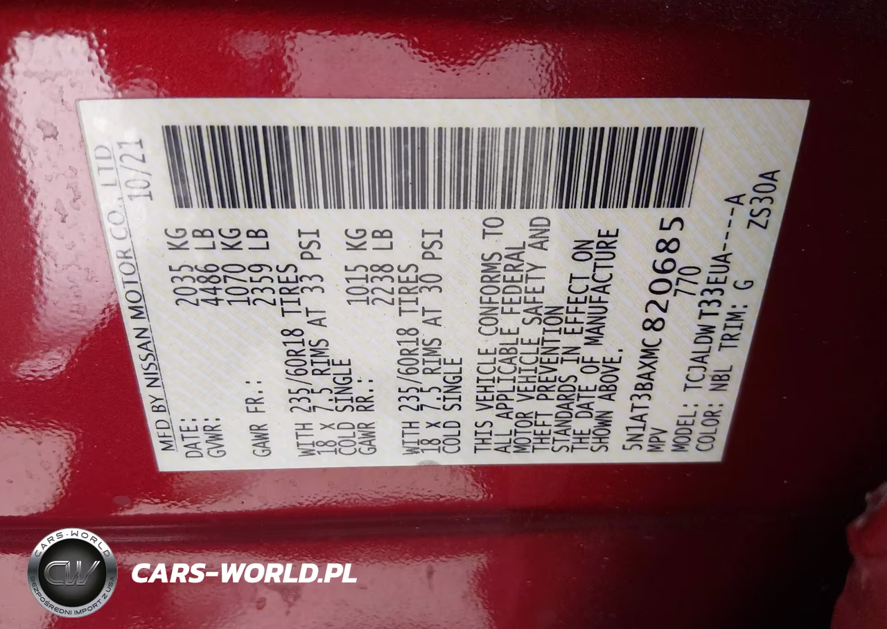 2021 Nissan Rogue Sv Fwd VIN:5N1AT3BAXMC820685 - 9