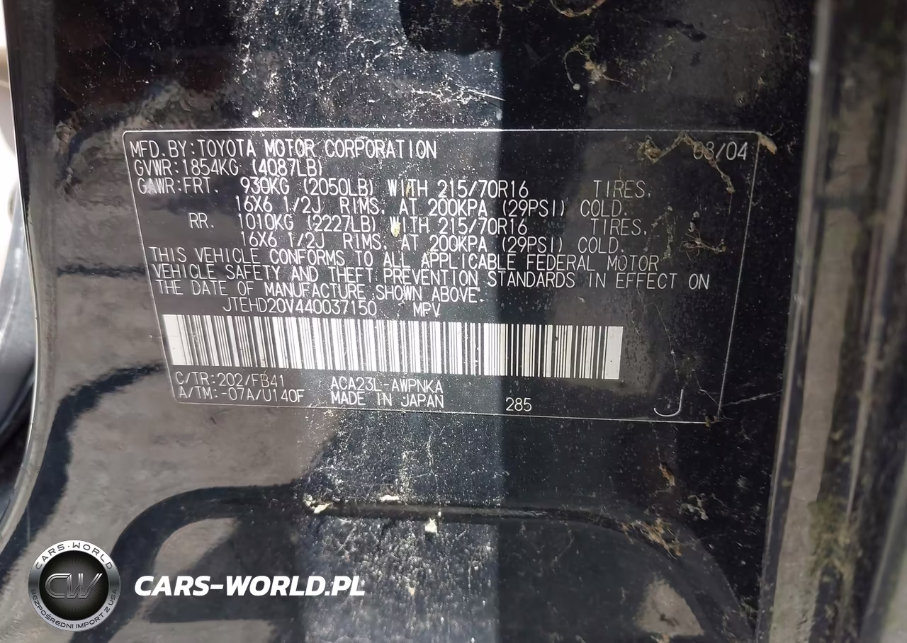 2004 Toyota Rav4 VIN:JTEHD20V440037150 - 9