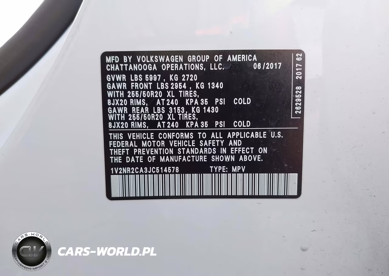 2018 Volkswagen Atlas 3.6L V6 Sel Premium VIN:1V2NR2CA3JC514578 - 9
