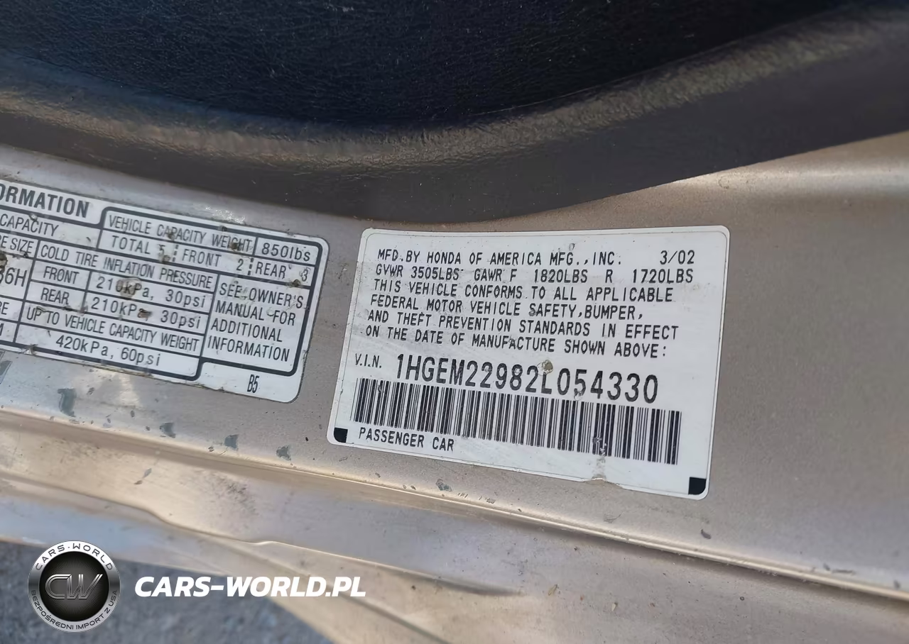 2002 Honda Civic Ex VIN:1HGEM22982L054330 - 9